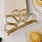 Gold Flower Petal Metal Napkin Holder, Tabletop Tissue Rack for Dining Table Decor