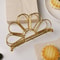 Gold Flower Petal Metal Napkin Holder, Tabletop Tissue Rack for Dining Table Decor