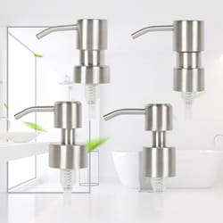 durable stainless steel foam hand soap pump, replacement nozzle for liquid soap dispenser in kitchen or bathroom