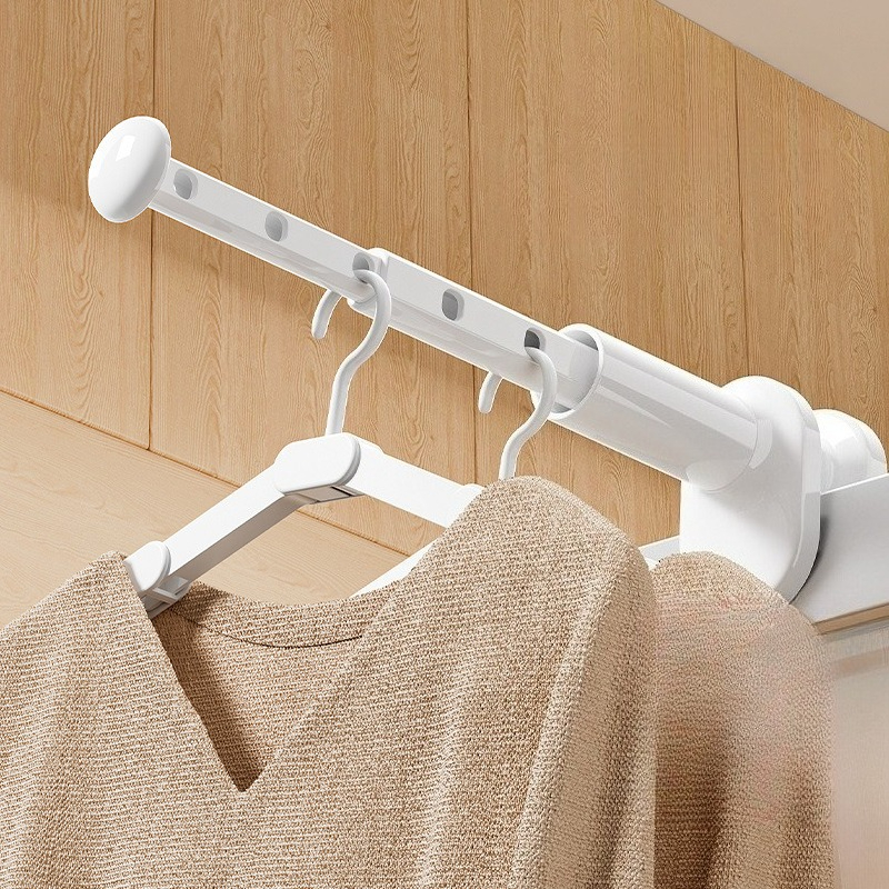 Retractable Clothes Rack, New Adjustable Wardrobe Hanging Rod, Space Saving Organizer