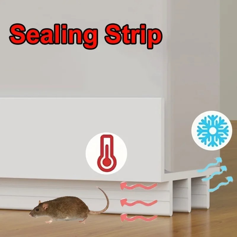 Windproof Soundproof Dustproof Door Gap Seal Strip, Self Adhesive Seal for Bedroom Bathroom Doors