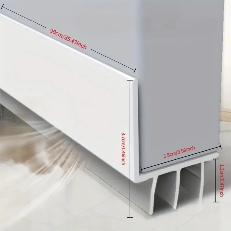 Windproof Soundproof Dustproof Door Gap Seal Strip, Self Adhesive Seal for Bedroom Bathroom Doors