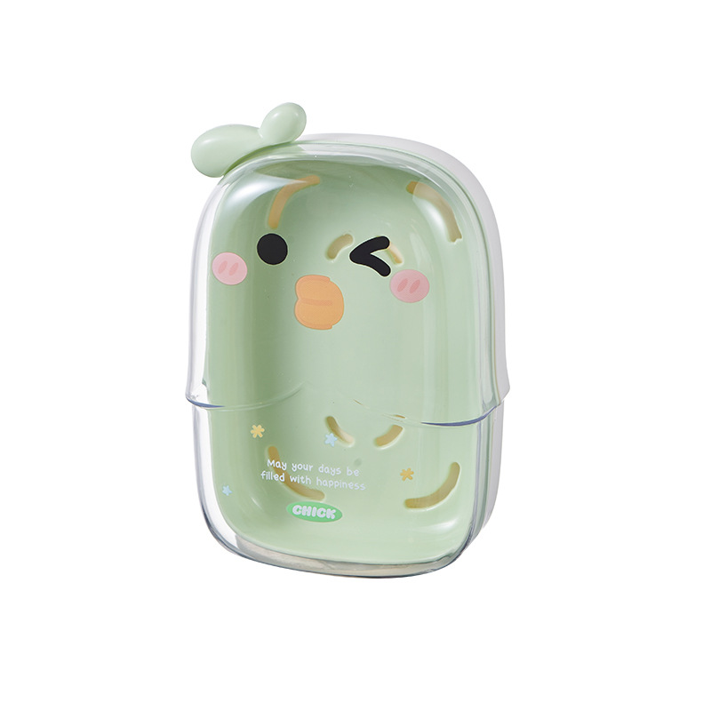 Portable Travel Soap Holder Cute Cartoon Duck Shaped Soap Case With Drainage DoubleLayer MoisturePr 6