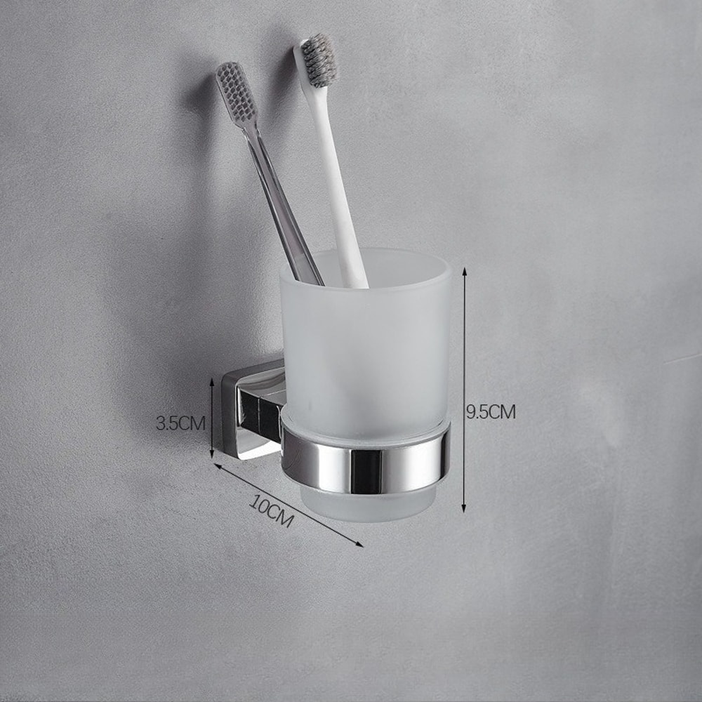 Wall-Mounted Bathroom Toothbrush Cup Storage Organizer, Rust-Proof Sturdy Holder for Bathroom Use