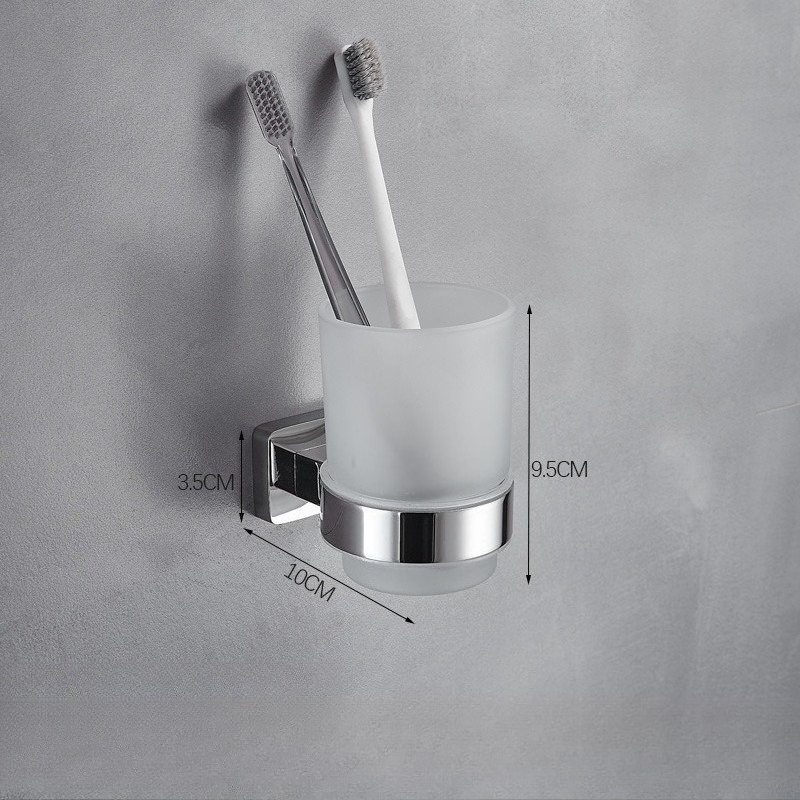 Wall-Mounted Bathroom Toothbrush Cup Storage Organizer, Rust-Proof Sturdy Holder for Bathroom Use