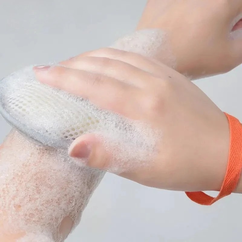 Household Bath Cleaning Accessories Set QuickDrying Foam Net Bath Flower Soap Bag With Suction Cup 2