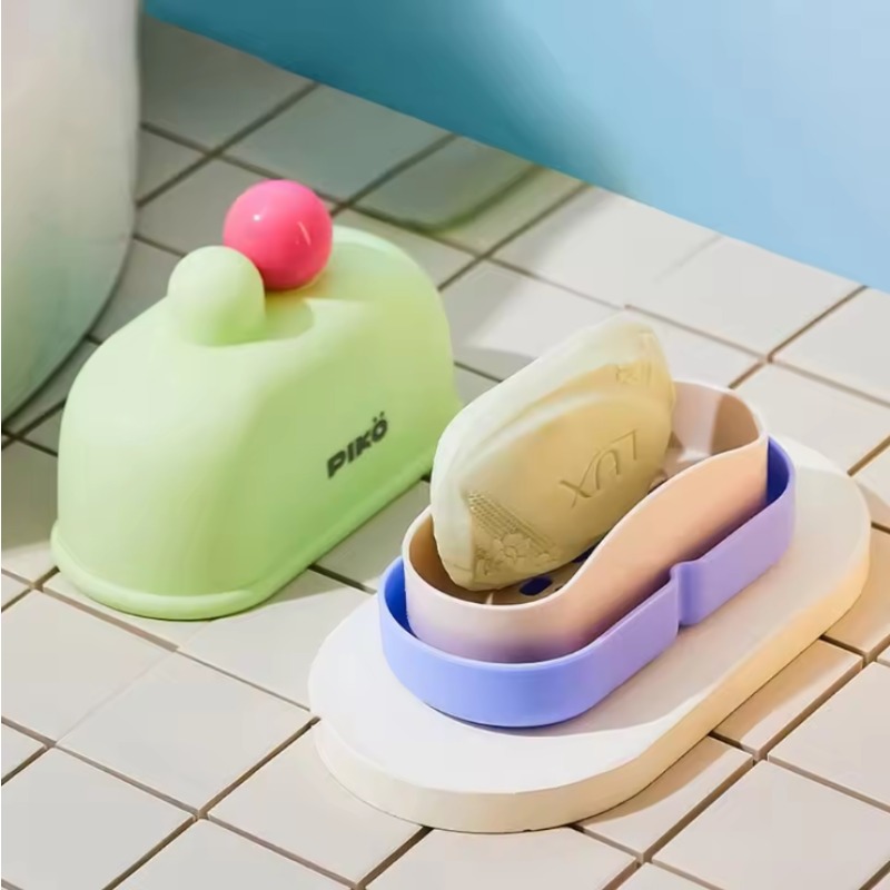Cakeshaped Soap Tray Portable Travel Soap Container Leakproof Bathroom Accessory For Camping 4