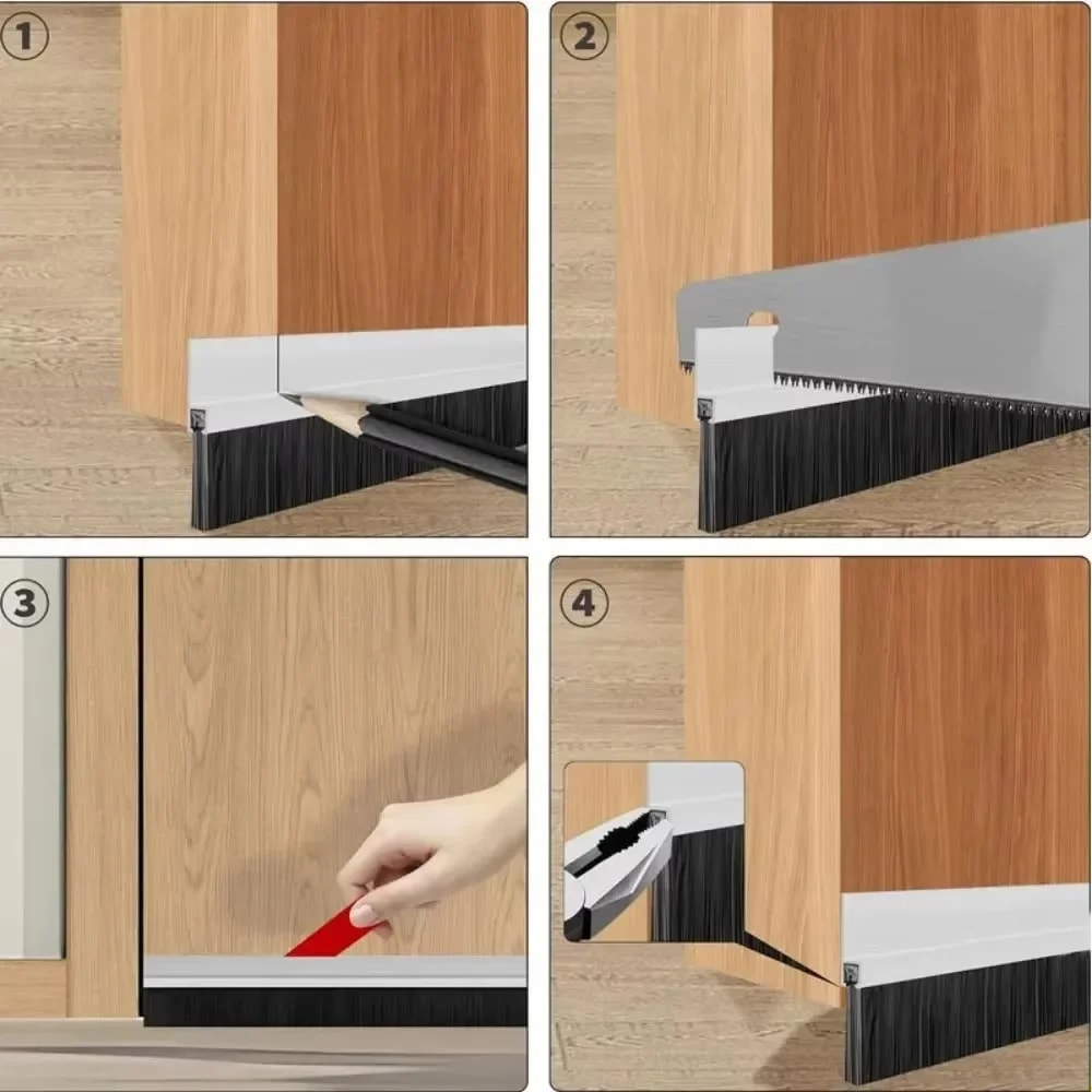 Door Bottom Sealing Strip, Insect Rodent Proof, Hard Windproof Soundproof Door Stopper