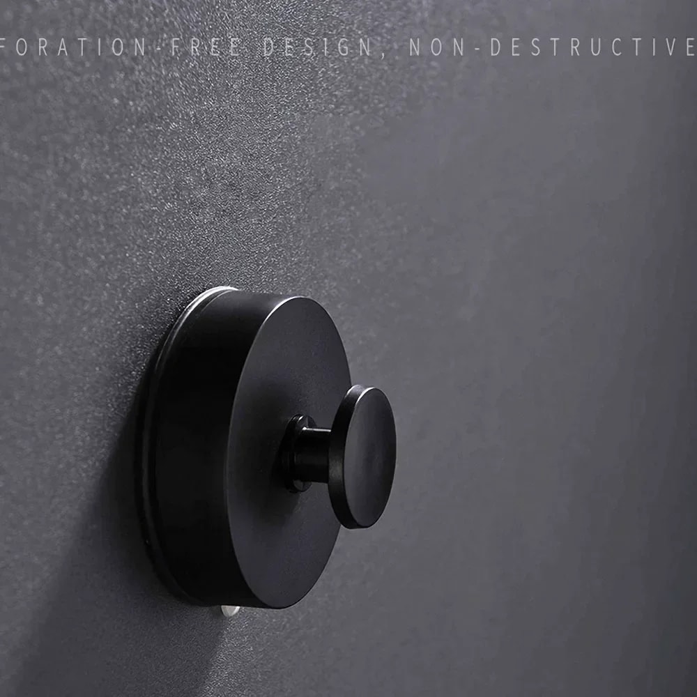 Waterproof Black No Drill Suction Cup Hooks, Strong Hold for Bathroom, Kitchen, Towels, Bags