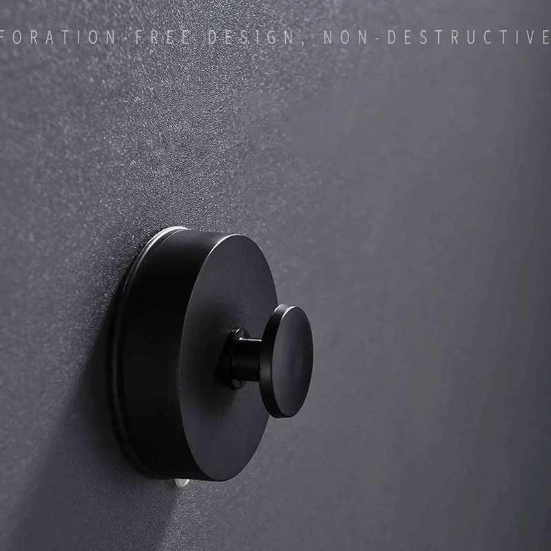 Waterproof Black No Drill Suction Cup Hooks, Strong Hold for Bathroom, Kitchen, Towels, Bags