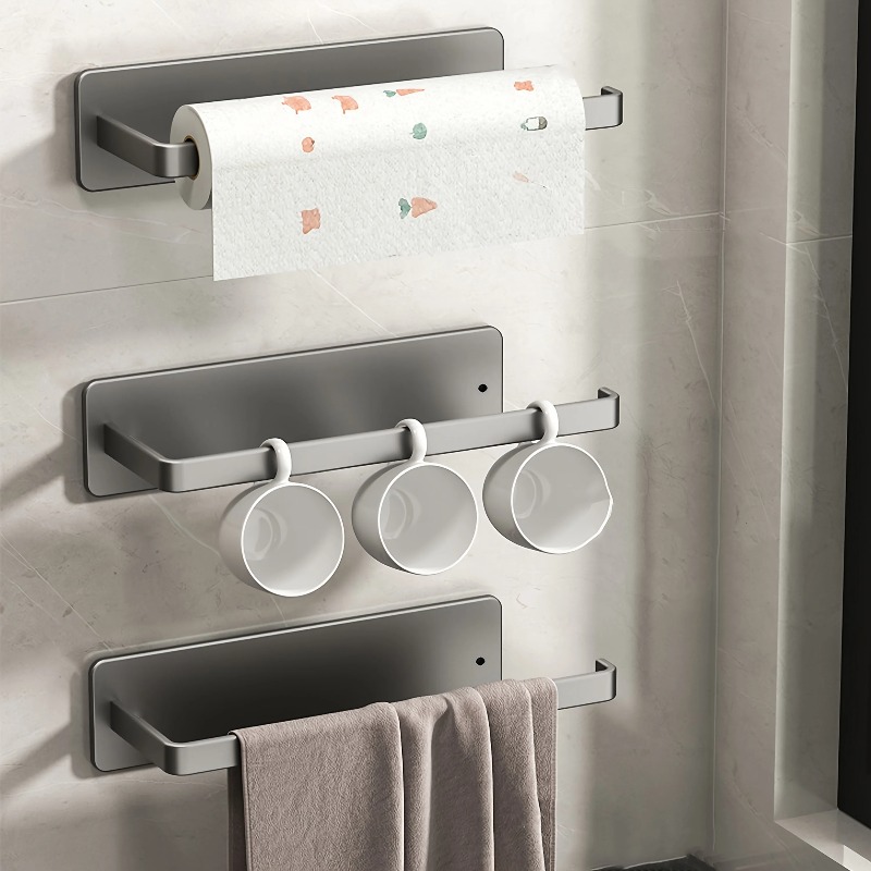Space Saving Paper Towel Holder, Stainless Self Adhesive, Cabinet Wall Mount Dispenser for Kitchen
