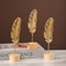 Golden Ginkgo Leaf Metal Sculptures, Manual Desktop Figurines, Home Decor Statues and Photo Props