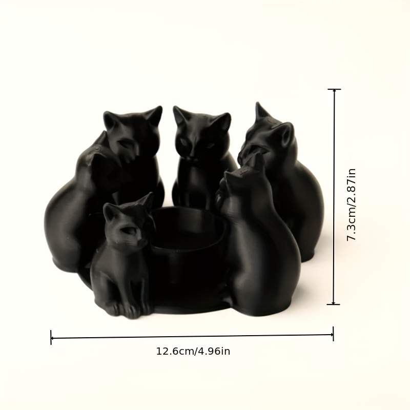 Creative Black Kitten Ornament, Bedroom Decoration Black Cat Candle Holder