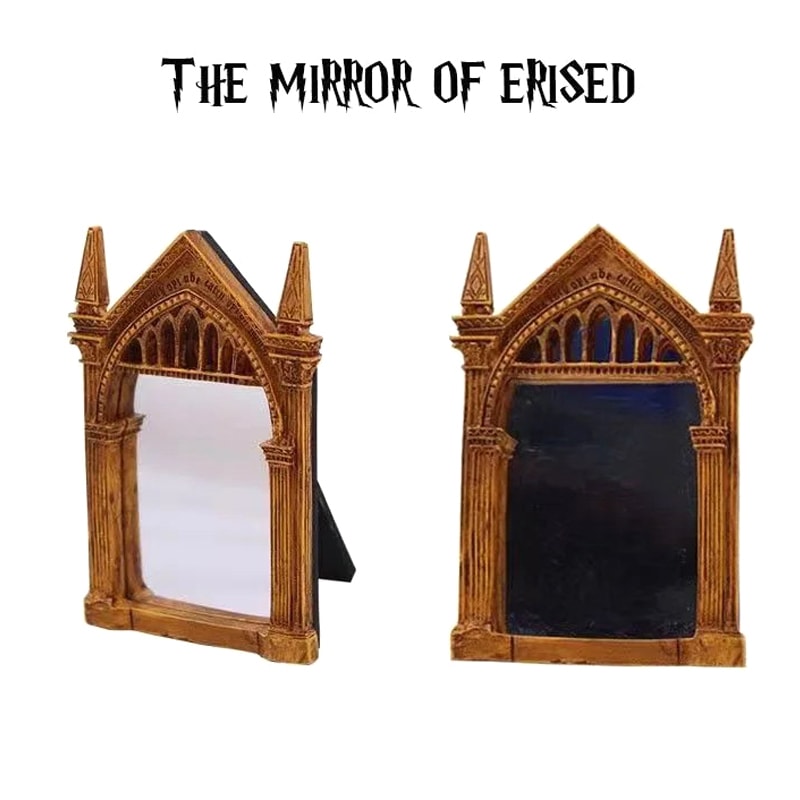 Wizard Home Decor Fantasy, Mirror Of Erised Standing Bookshelf, Magical Witchy Gift for Wizards