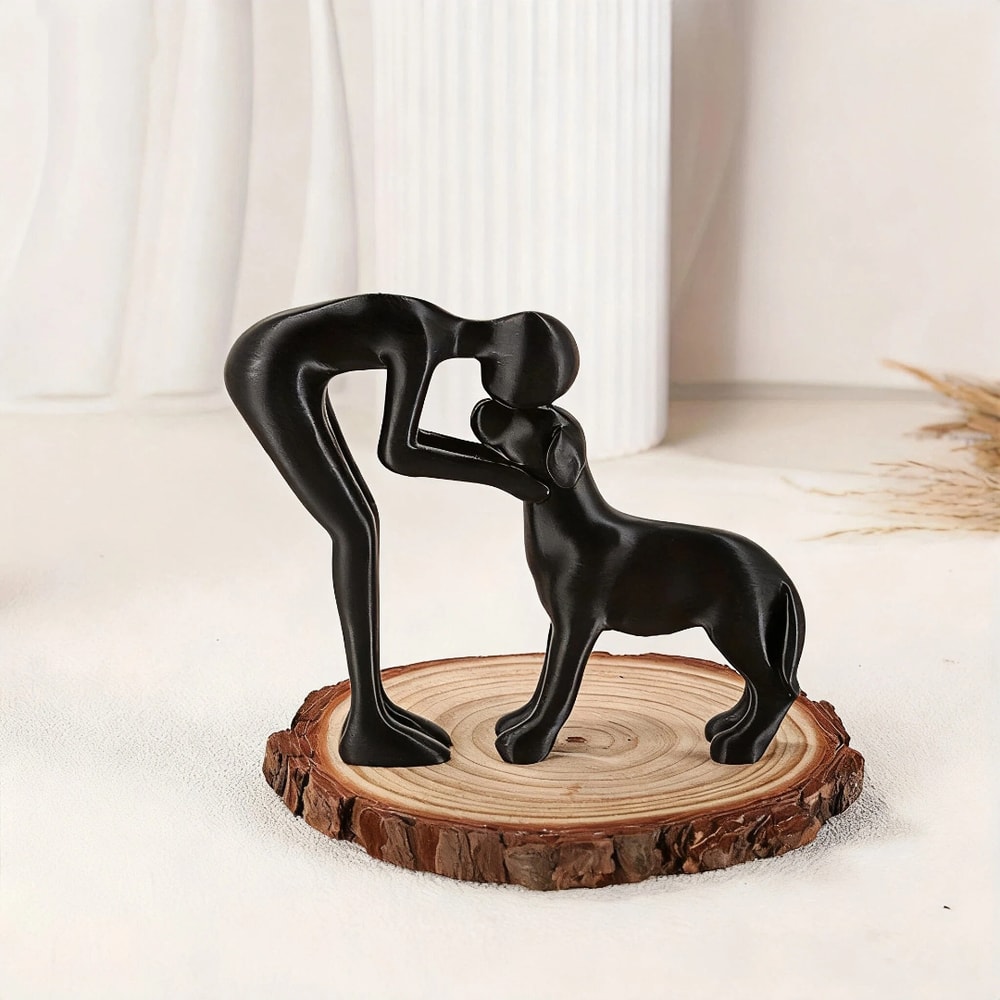 Interactive Human and Pet Figurines Abstract Art for Home and Office Decor
