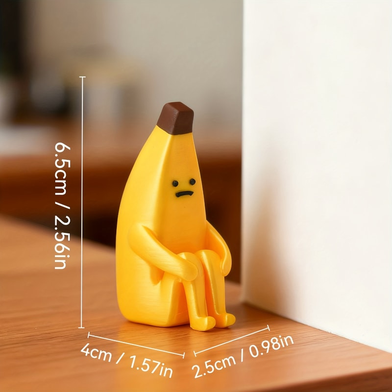 Durable Anxious Banana Printed Figurines – Unique Pla Decor for Home, Office, Car, Perfect Gift