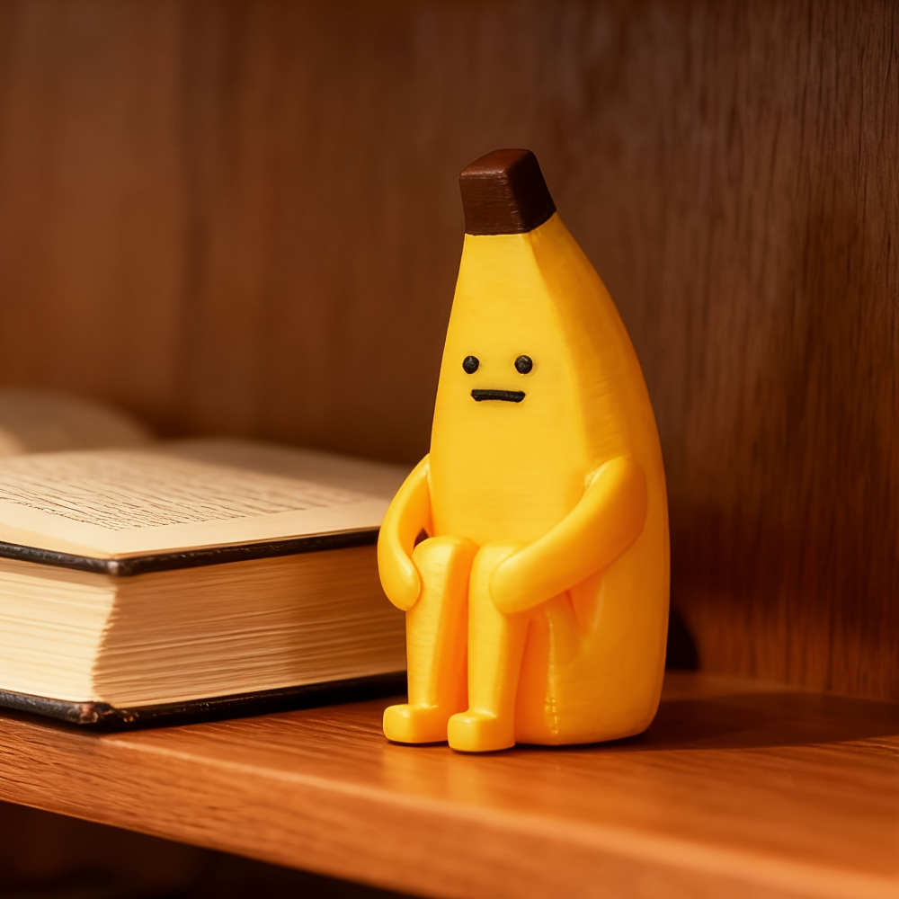 Durable Anxious Banana Printed Figurines – Unique Pla Decor for Home, Office, Car, Perfect Gift