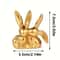 Collectible Figurine, Golden Cute Double Rabbit Ornament for Creative Home Desktop Decor