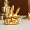 Collectible Figurine, Golden Cute Double Rabbit Ornament for Creative Home Desktop Decor