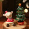 Resin Material Home Decoration with Cute Christmas Lambs and Christmas Tree for Holiday Homes