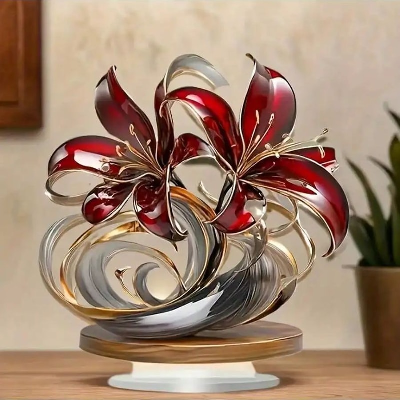 Versatile Home, Office, Cafe Decoration Featuring Bohemian Red Lily