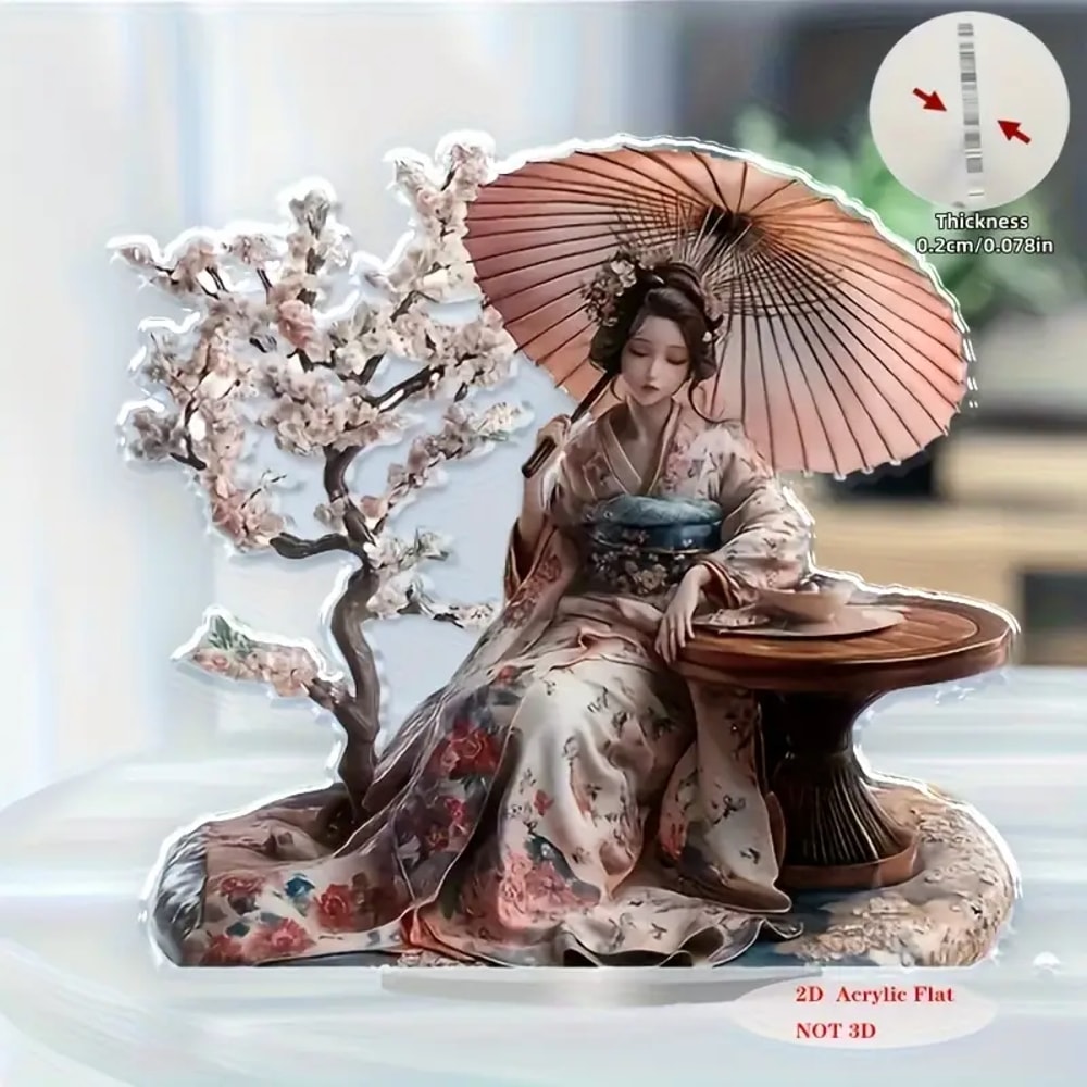 Traditional Japanese Themed Geisha Decorative Ornaments for Bedroom Art