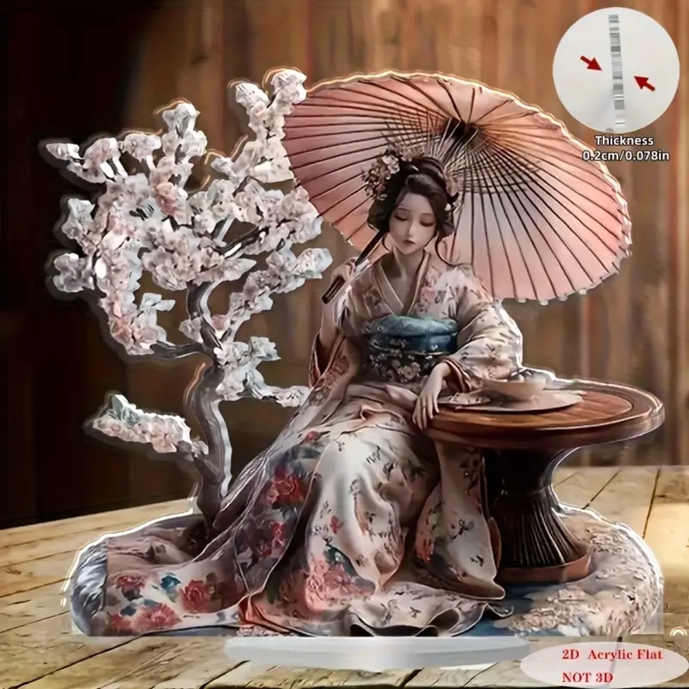 Traditional Japanese Themed Geisha Decorative Ornaments for Bedroom Art