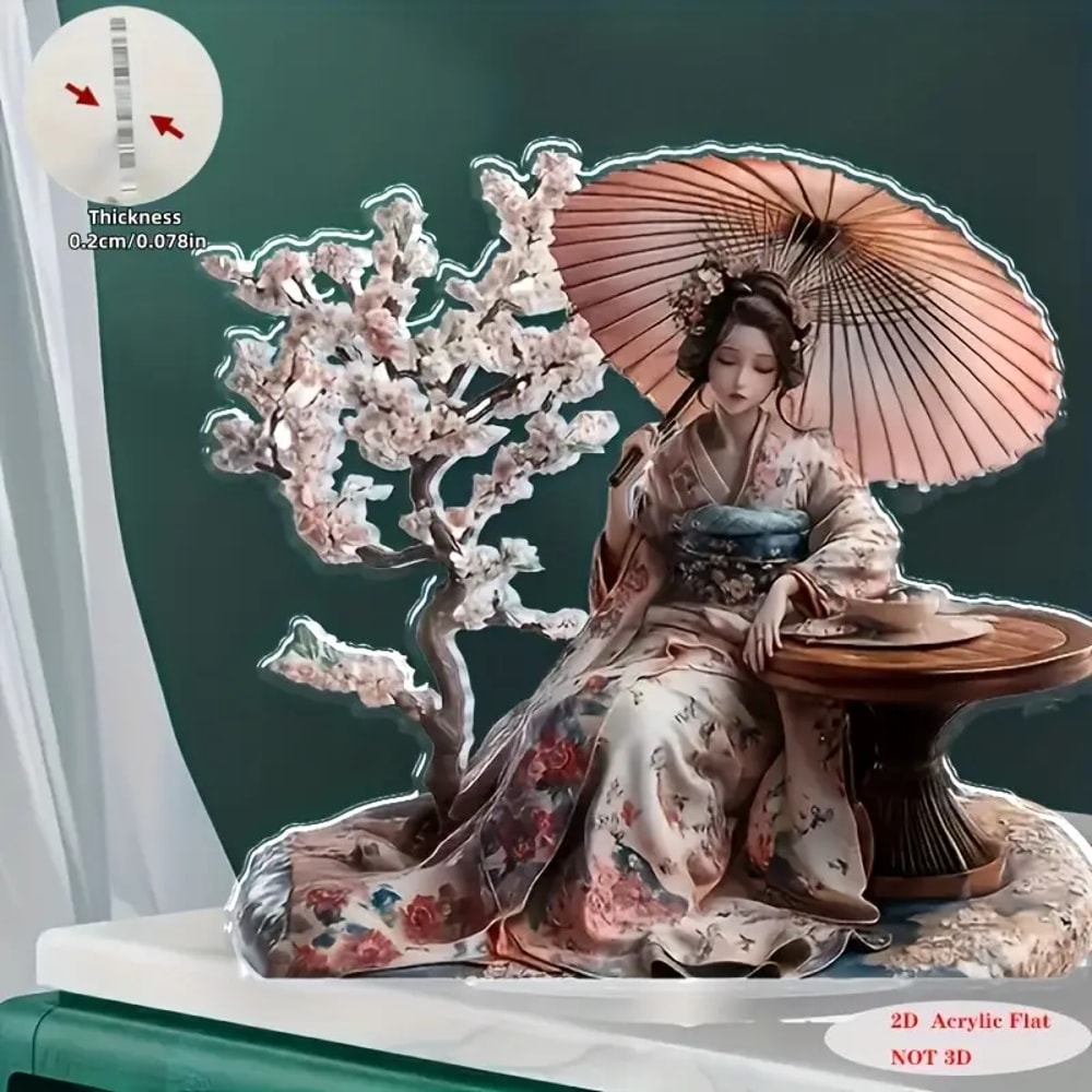 Traditional Japanese Themed Geisha Decorative Ornaments for Bedroom Art