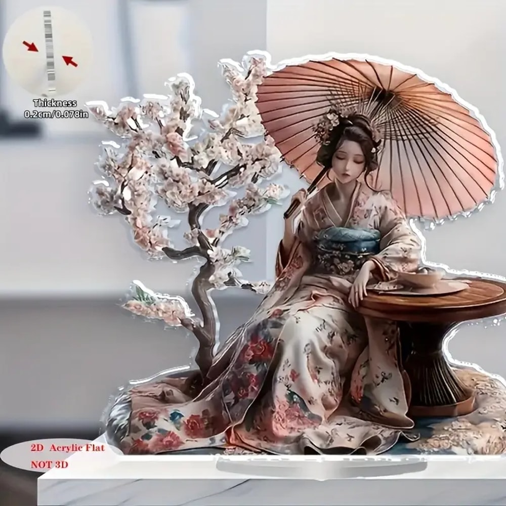 Traditional Japanese Themed Geisha Decorative Ornaments for Bedroom Art