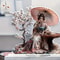 Traditional Japanese Themed Geisha Decorative Ornaments for Bedroom Art