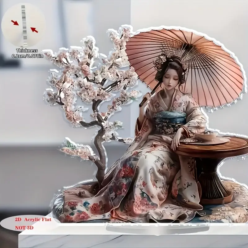 Traditional Japanese Themed Geisha Decorative Ornaments for Bedroom Art