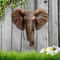 Large-Scale Wooden Elephant Head Art, Retro Festival Wall Hanging, Flat Home Decoration