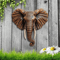 Large-Scale Wooden Elephant Head Art, Retro Festival Wall Hanging, Flat Home Decoration