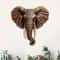 Large-Scale Wooden Elephant Head Art, Retro Festival Wall Hanging, Flat Home Decoration