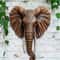 Large-Scale Wooden Elephant Head Art, Retro Festival Wall Hanging, Flat Home Decoration