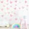 Waterproof Pink Heart Shape Wall Stickers for Kids, Removable PVC, Home Decoration for Kindergarten Rooms