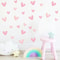Waterproof Pink Heart Shape Wall Stickers for Kids, Removable PVC, Home Decoration for Kindergarten Rooms