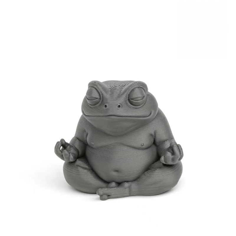 Meditation Frog Figurine, Chubby Zen Frog Print, Perfect Gift for Home & Office Decoration