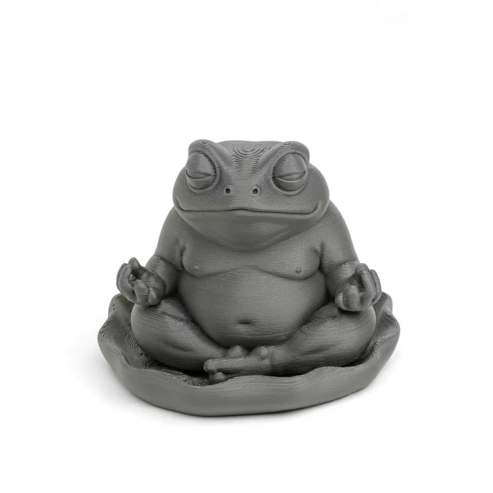 Meditation Frog Figurine, Chubby Zen Frog Print, Perfect Gift for Home & Office Decoration