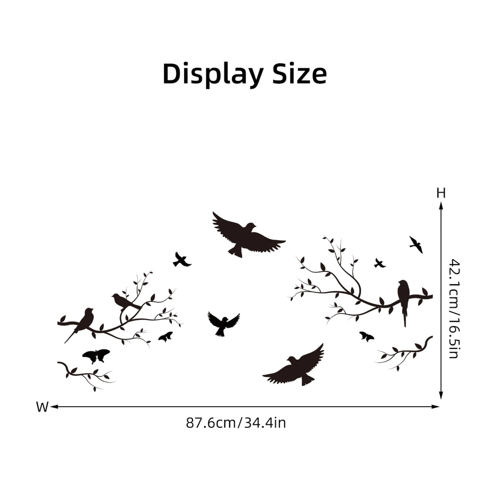 Kids Room Decoration Branch Bird Silhouette Wall Stickers, Living Room Wall Decals, DIY Home Bedroom Decor