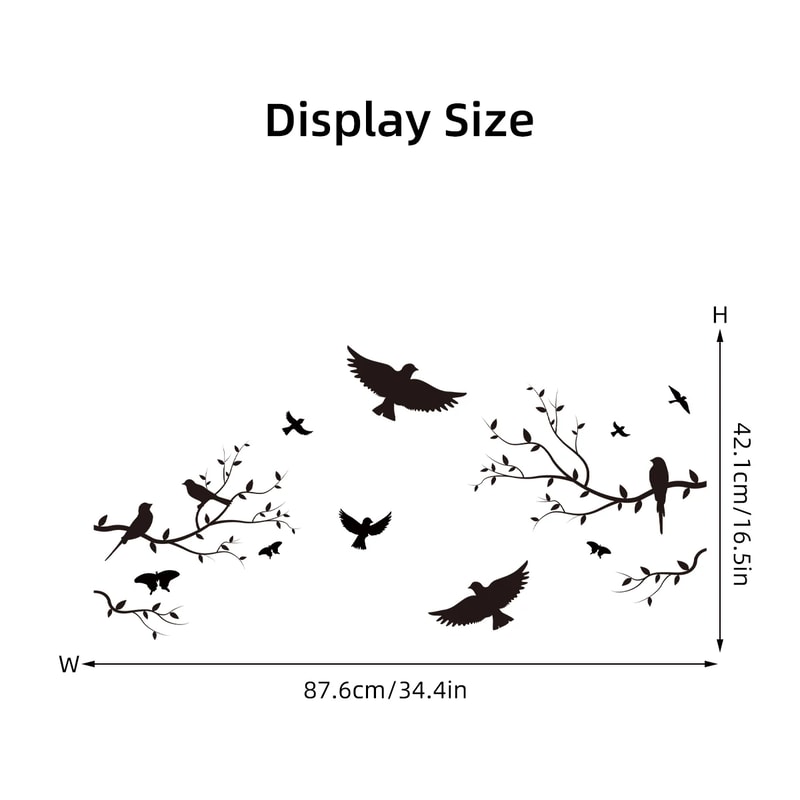 Kids Room Decoration Branch Bird Silhouette Wall Stickers, Living Room Wall Decals, DIY Home Bedroom Decor