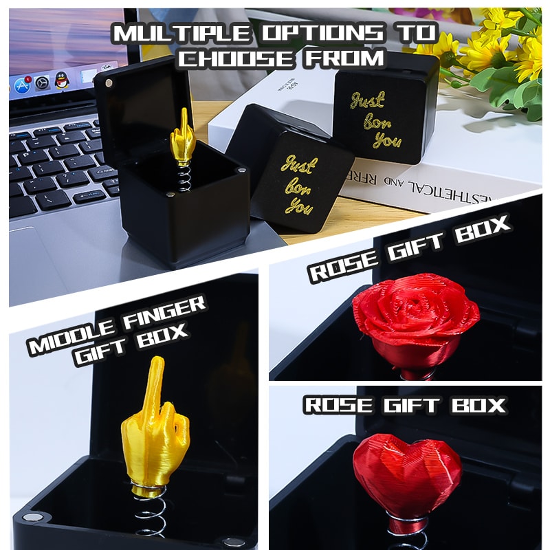 Funny 'Middle Finger in a Box' Prank Gift, Creative Office Desk Decoration, Unique Humor Decor for Home Or Work