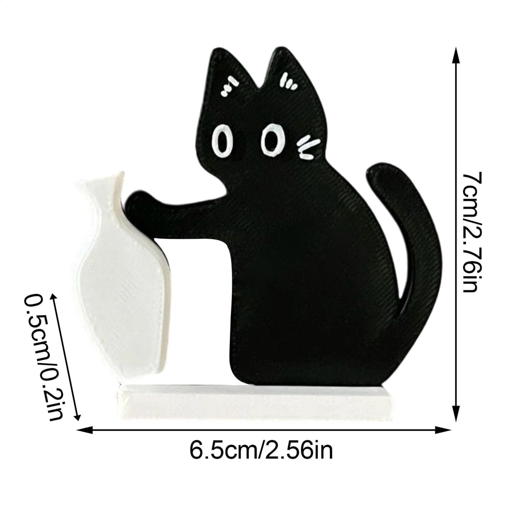 Cute Cat Pushing Vase Decor Fridge Magnet Cat Lovers Memorial Box Whisker Collection Gift For Home 5