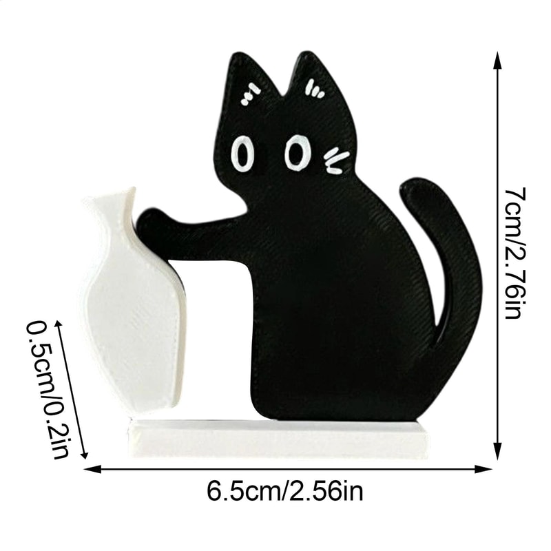 Cute Cat Pushing Vase Decor Fridge Magnet Cat Lovers Memorial Box Whisker Collection Gift For Home 5