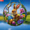 Acrylic Easter Bunny Window Hanging with Egg & Flowers, No Power Needed for Bedroom Decor