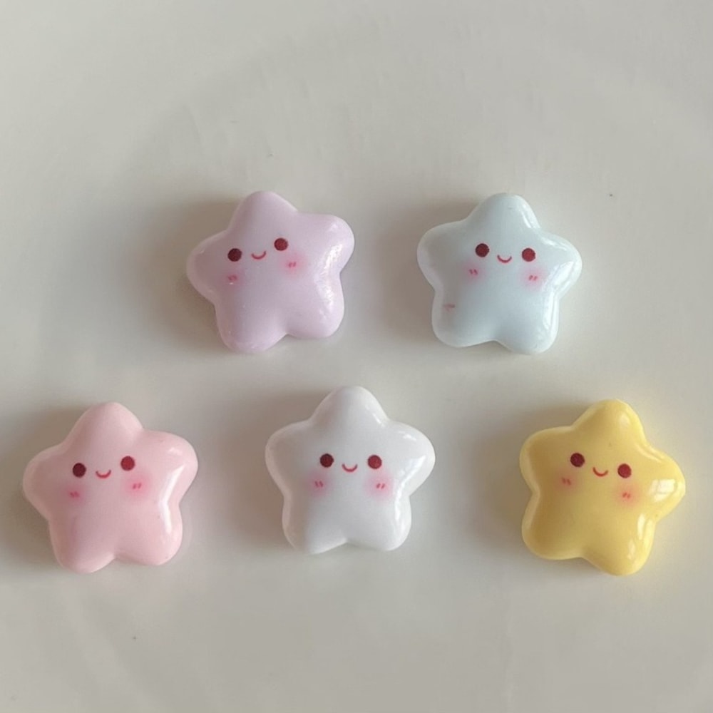 Durable Star-Shaped Magnetic Fridge Magnets, Pastel Colors with Smiling Faces, Ideal for Home Decoration