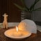 Candle Dome Holder Candlestick for Women, Lumina Ceramic Flowers Tea Light, Wedding Dinner, Girlfriend Gifts, Room Home
