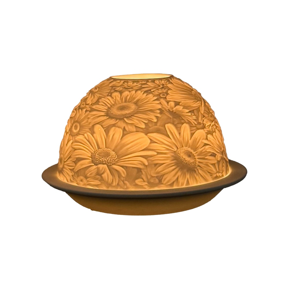 Candle Dome Holder Candlestick for Women, Lumina Ceramic Flowers Tea Light, Wedding Dinner, Girlfriend Gifts, Room Home