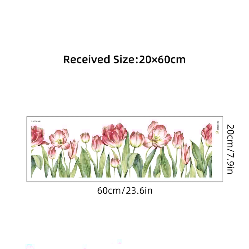 Watercolor Flowers Plant Window Stickers, Living Room Room Decor, House Decoration Accessories for Children Rooms