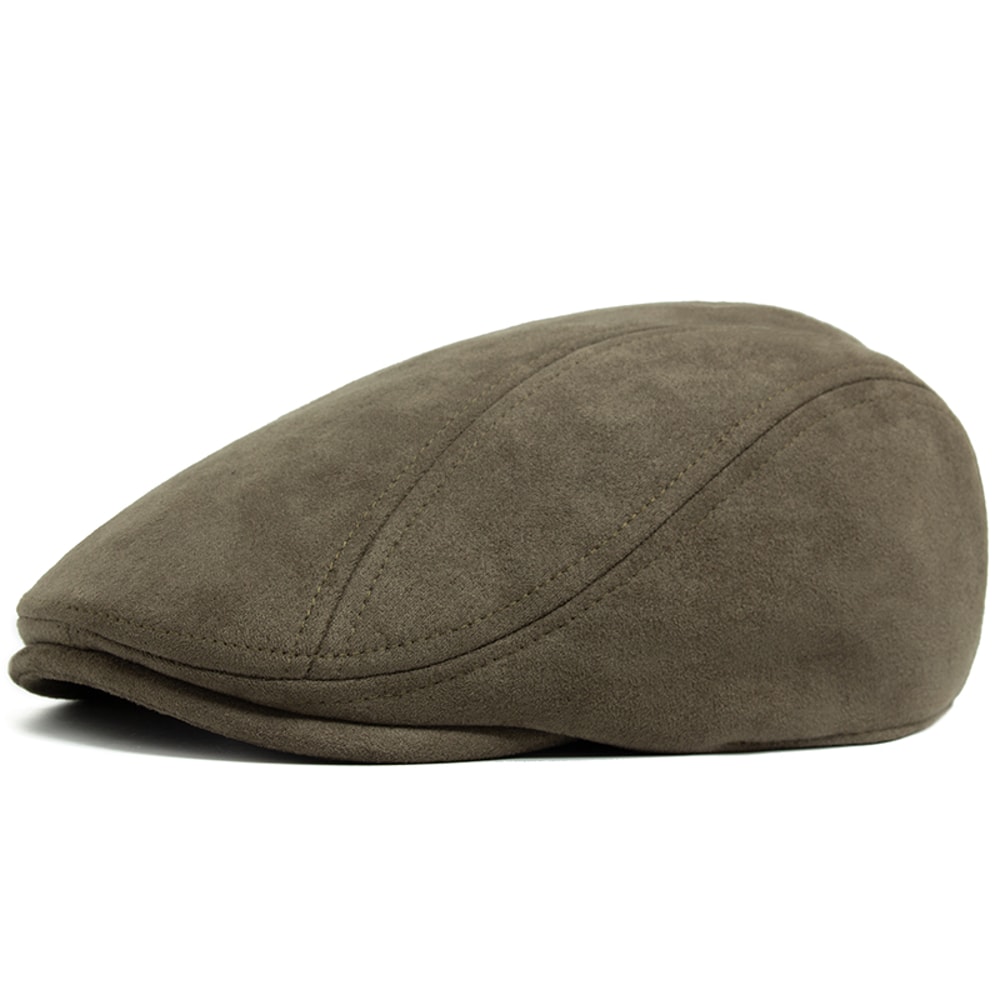 Vintage Men Women Newsboy Hat, New Suede Autumn Winter Beret, Casual Flat Visor Cap Berets for Head Circumference